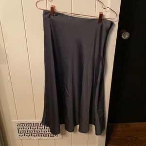 H&M steel blue grey satin skirt